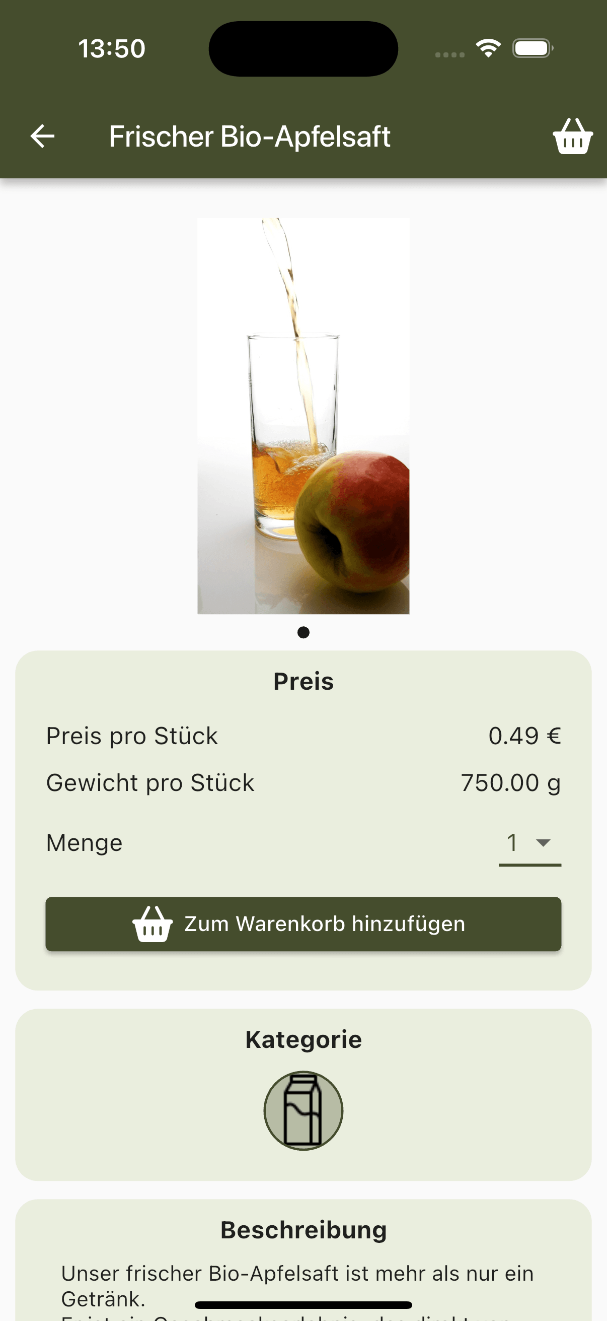 Produkte präsentieren Screenshot